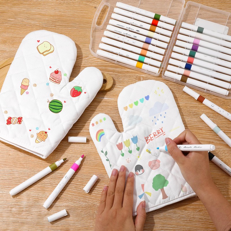 32 Pcs Oven Mitts Bulk for Craft Set Including 8