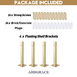 AddGrace Industrial Black Shelf Brackets 8 Inch L Brackets for Shelves Heavy Duty Floating Shelf Brackets Industrial Metal Shelf Support