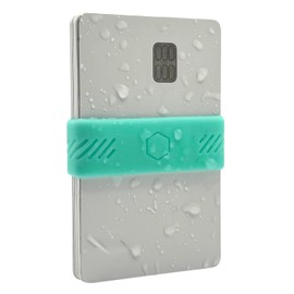 BAND[it] Minimalist Wallet – Slim EDC Money Band for Cards and Cash – Front Pocket Wallet Alternative – Silicone Elastic Strap (Seafoam)