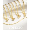 YOFECIO Ankle Bracelets for Women,14K Gold Plated Initial Anklets Dainty