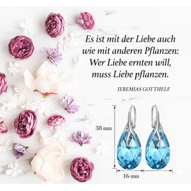 Hanging Silver Earrings 925 Silver with Zirconia - Jewellery for Women and Girls - Drop Earrings Ideal for Gifts for Women Hanging Women's Earrings, Silver, Crystal