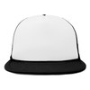 DALIX Flat Billed Trucker Cap with Mesh Back in Black-White