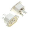 IEC Flange Mount Socket - White, Pack of 2 -