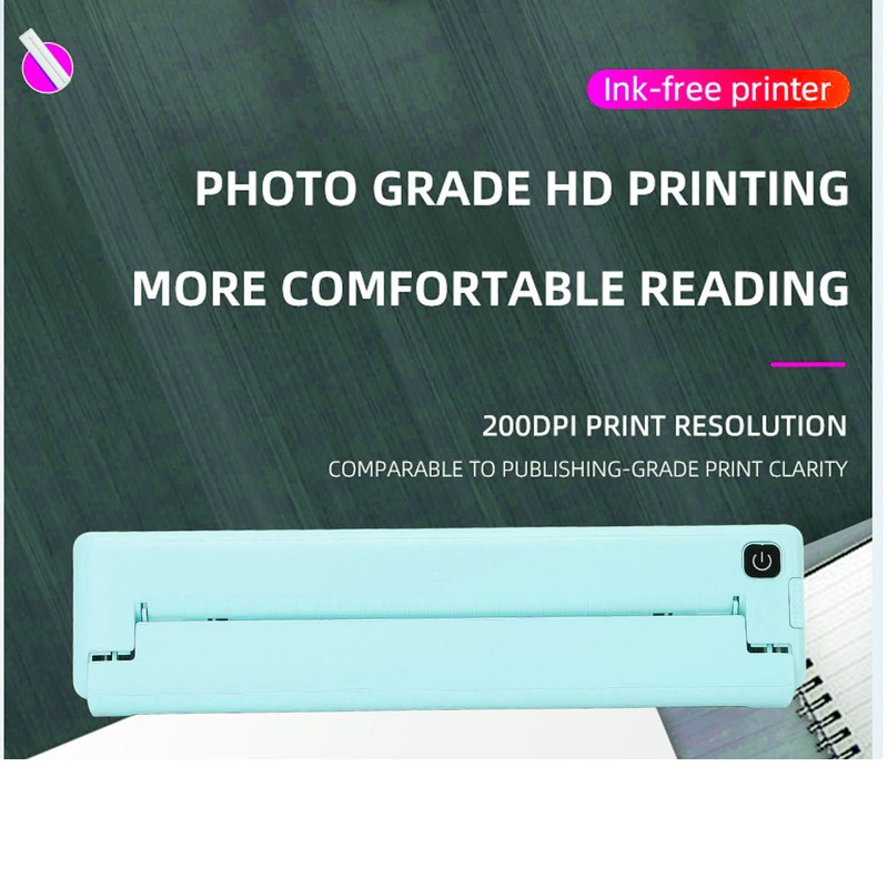 Thermal Printer A4 Mini Portable Wireless Handheld Bluetooth Inkless 200dpi