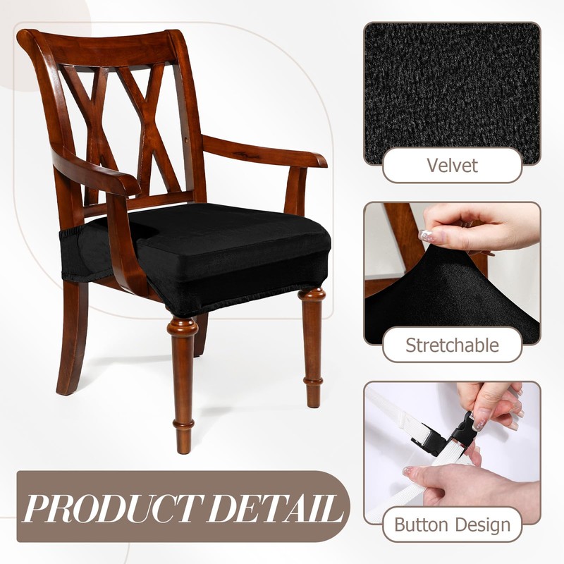 Havawish Large Dining Room Chair Seat Covers with Armrest Dining