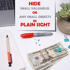 BarGifts Fake Pen Diversion Safe Keep Your Valuables Secretly, Hidden Safe Storage as A Marker Pen to Hide Small Items- Red 1pc