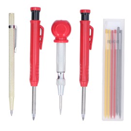 10 Uds. Lápices Mecánicos de Carpintero Kit de Marcado Scriber Kits de Lápices de Carpintero con 3 Recambios de Marcador de Color