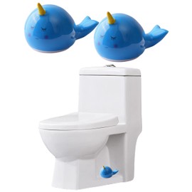 Ceramic Blue Whale Toilet Floor Bolt Caps, Whale Toilet Bolt Caps Cute Bathroom Decor, Fun Themed Gadgets for The Toilet (Blue, Whale)