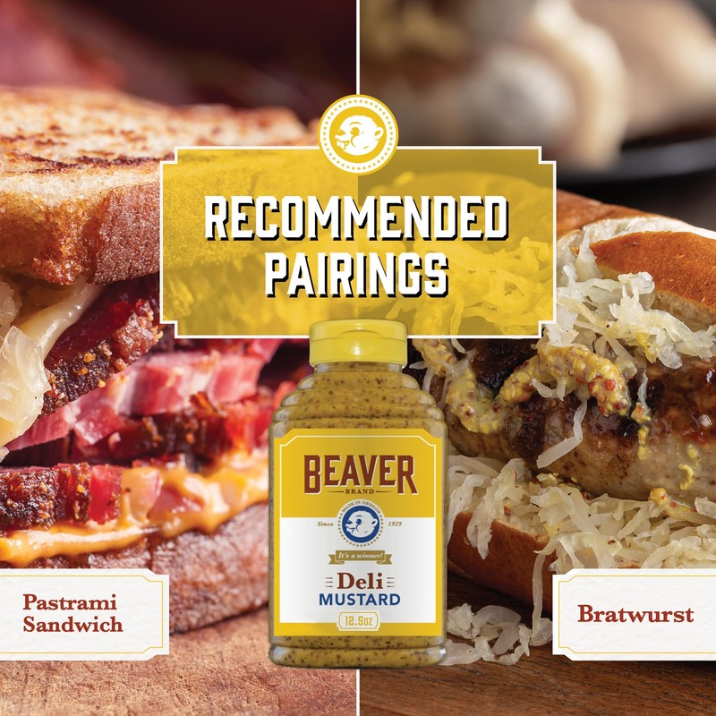 Beaver Zesty Deli Mustard, 12.5 oz squeeze bottle