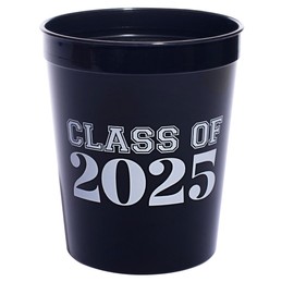 Anderson's Black and White Class of 2025 Stadium Cups, Set of 10, Graduation, Keepsake, Senior Party