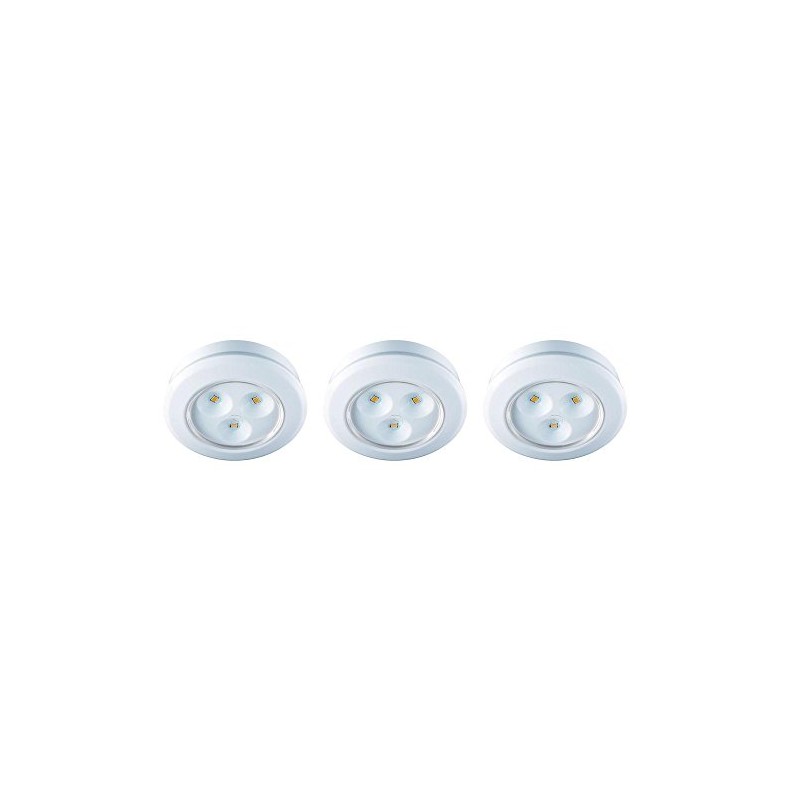 2.99 in. LED White Battery Operated Puck Light (3-Pack)