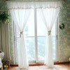 FADFAY Farmhouse White Lace Shabby Elegant Chic Sheer Curtain with