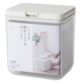 Marna K761W Storage Container (Wide Tall / White) Kitchen Storage, Plastic (Food Ingredients, Seasonings, Moisture Prevention), Good Lock Container