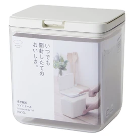 Marna K761W Storage Container (Wide Tall / White) Kitchen Storage, Plastic (Food Ingredients, Seasonings, Moisture Prevention), Good Lock Container