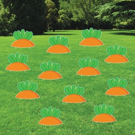 Happy Easter Yard Sign Cutouts - Easter Carrot Yard Decorations for Happy Easter Yard Signs Party Decorations With Metal Stakes, VP4661
