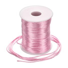 Rebower Nylon Satin Cord 2mm, 109 Yard Nylon String for Bracelet Braided Thread [for Jewelry Making Necklace Chinese Knot Craft] - Pink