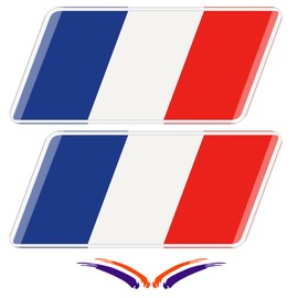 QEDBOJE 2 pcs French Flag Aluminium Badge Grille Badge Sticker Decoration