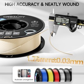 CREALITY PETG Filament 1.75mm 3D Printer Filament, 1kg (2.2lb) Neatly Wound Spool, Dimensional Accuracy ±0.03mm, Fit for Ender, Bambu Lab, Anycubic,ELEGOO FDM Printers, Beige