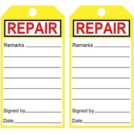 Repair Required Tags| 5 3/4" x 2 3/5" Maintenance Repair Tags Production Quality Equipment Status Tag for Quality Control Pack of 50