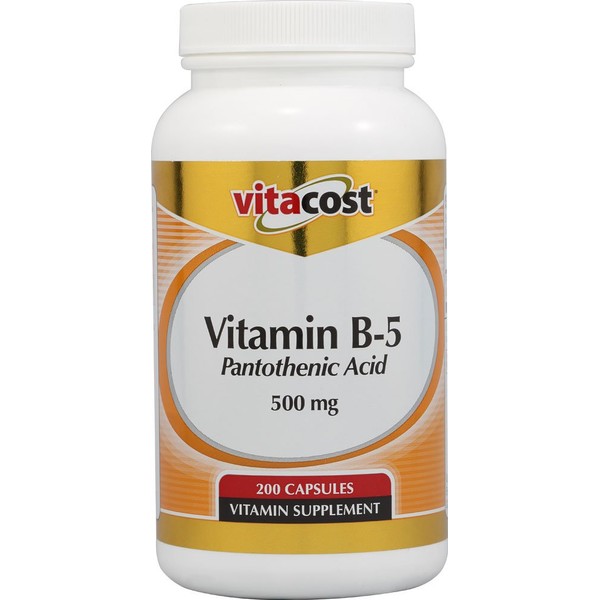 Vitacost Vitamin B5 Pantothenic Acid - 500 mg - 200 Capsules