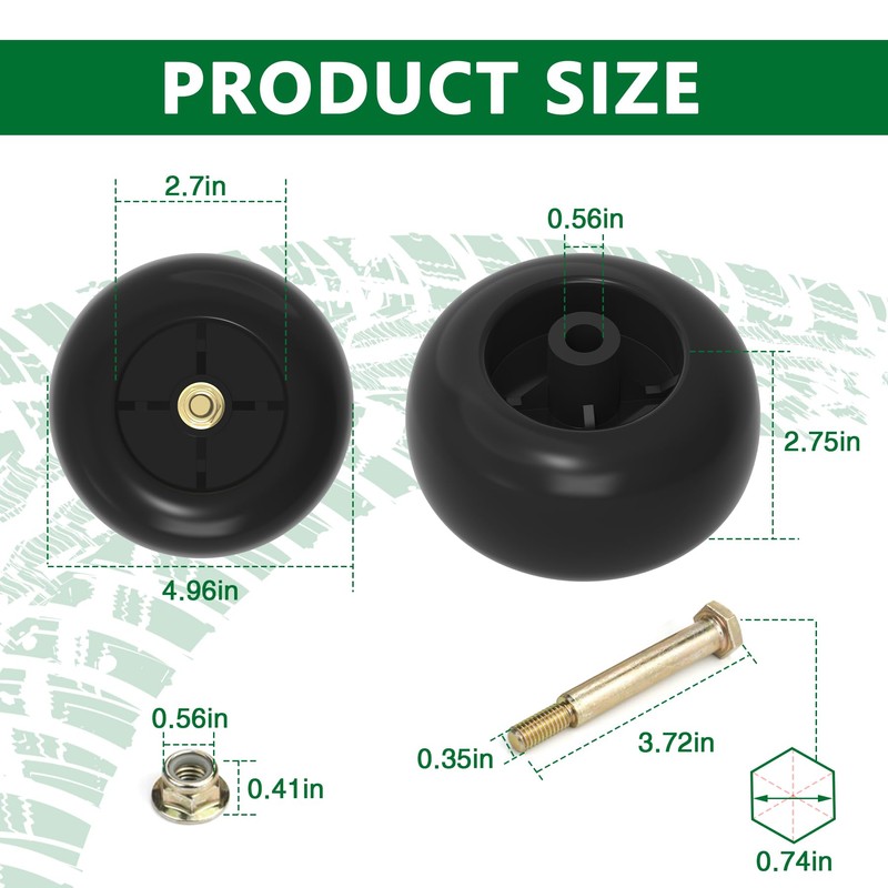 Sporthfish 753-04856A Mower Deck Wheels for Cub Cadet Craftsman Husqvarna