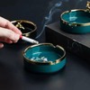 Saim Ceramic Gold Edge Round Ashtray for Cigar, Desktop Smoking