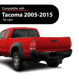 Rear Tail Light Brake Lamp Assembly, Fit Toyota Tacoma 2005 2006 2007 2008 2009 2010 2011 2012 2013 2014 2015, Left Driver Side Red Lens