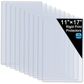 11" x 17" Hard Plastic Sheet Protectors, Menu Rigid Print Protectors, Clear Certificate Waterproof Protectors, Paper Sleeves Photo Plastic Sleeves Document Holder, Birth Certificate Protector(10 Pack)