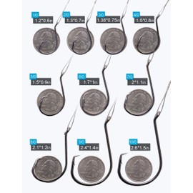 Beoccudo Circle Hooks Rigs Saltwater Steel Leader Wire, 25pcs Heavy Duty Circle Hook with Leader Wire Bass Catfish Fishing Lure Rig