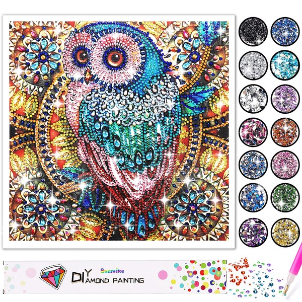 8 9 10 11 12 Year Old Girls Gifts, 5d Diamond Painting Craft Kits for Adults Kids Birthday Presents for 8-9-10-11 Year Old Girls Toys Age 9-12 Diamond Art Kit Owl Gifts for Women Adult Paint By Number