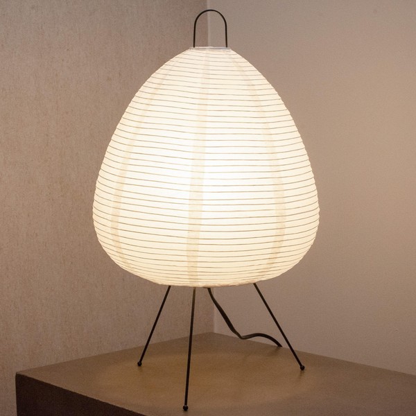 Nogy Noguchi Style Paper Lamp • Akari Lantern Lamp • Rice Paper Lamp • Table Lamp • Japanese Lamp • Bedside Cool Lamp • Off White Paper Lantern (Upgraded Table Lamp)