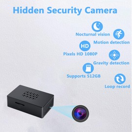 Home Compact Security Camera - HD 1080P Nanny Pet Child Camera - with Motion Detection, Gravity Sensor and auto Night Vision for Home Office Security Surveillance Camera.