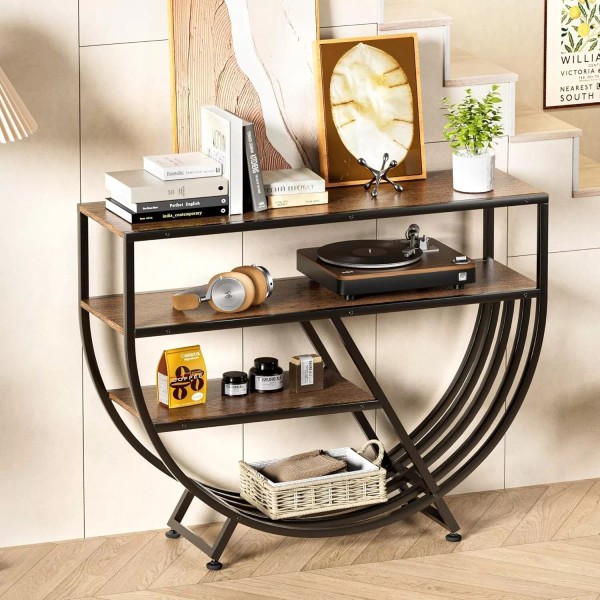Unbranded Clockwork Console Table - 3-Tier Entryway Table with Storage,