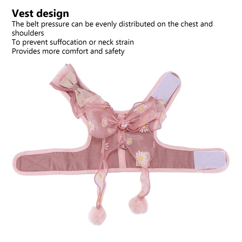 Cat Harness and Leash Set Breathable Fairy Bowknot Vest Cat