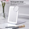 LED Rechargeable Travel Vanity Mirror Folding Portable Lighted Makeup Beauty