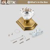 CLCTK 2 Pack Crystal Glass Dummy Door Knobs, Non-Turning Single