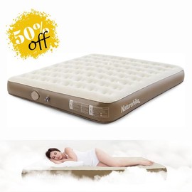 Naturehike Air Bed with Built-in Pump & Carry Bag – Inflatable Mattress For Home,Camping & Outdoor – Fast Inflation, Honeycomb Support, Lightweight - Specification: King