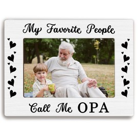 shiviody Opa Gifts Picture Frame 4x6, Grandpa Photo Frame, Fathers Day Birthday Gifts for Grandpa from Grandkids, My Favorite People Call Me Opa Picture Photo Frames for Desk Tabletop Display