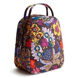 Vera Bradley Women's Cotton Lunch Bag, Colorful Bouquet, One Size