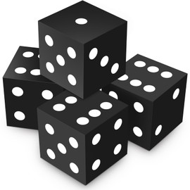 Shappy 4 Pieces 3.5 Inch Foam Dice Cube Jumbo Dice with Number Dots Big Giant Foam Large Cube for Christmas Game Math Classroom Party Favors Bag Stuffers(Red, Green)