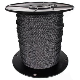 Rope and Cord All Purpose Diamond Braid Nylon Rope with Absorption and Stretch – Gray (3/16 Inch by 50 ft)