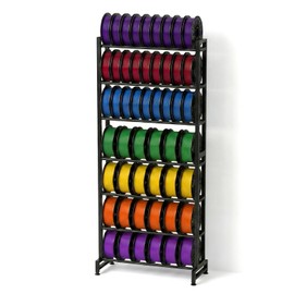 3D Printer Filament Rack, 7-Tier Heavy Duty Filament Storage Shelf, Reinforced Steel Organizer for PLA PETG ABS TPU Spools, Adjustable for 200g5kg Filaments, Ideal for Print Farm, Maker Space, Lab