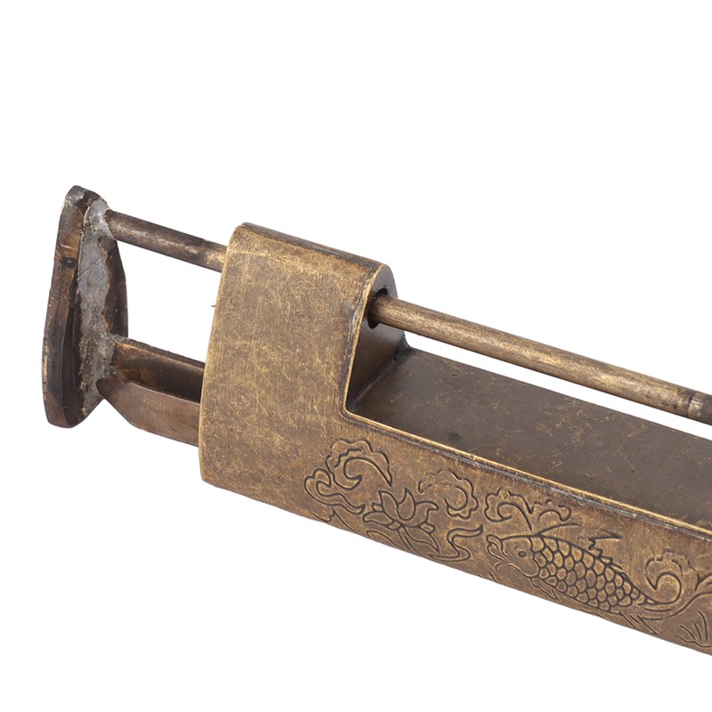 Antique Style Lock Spacing 5.9cm Auspicious Fish Lock Chinese Locks