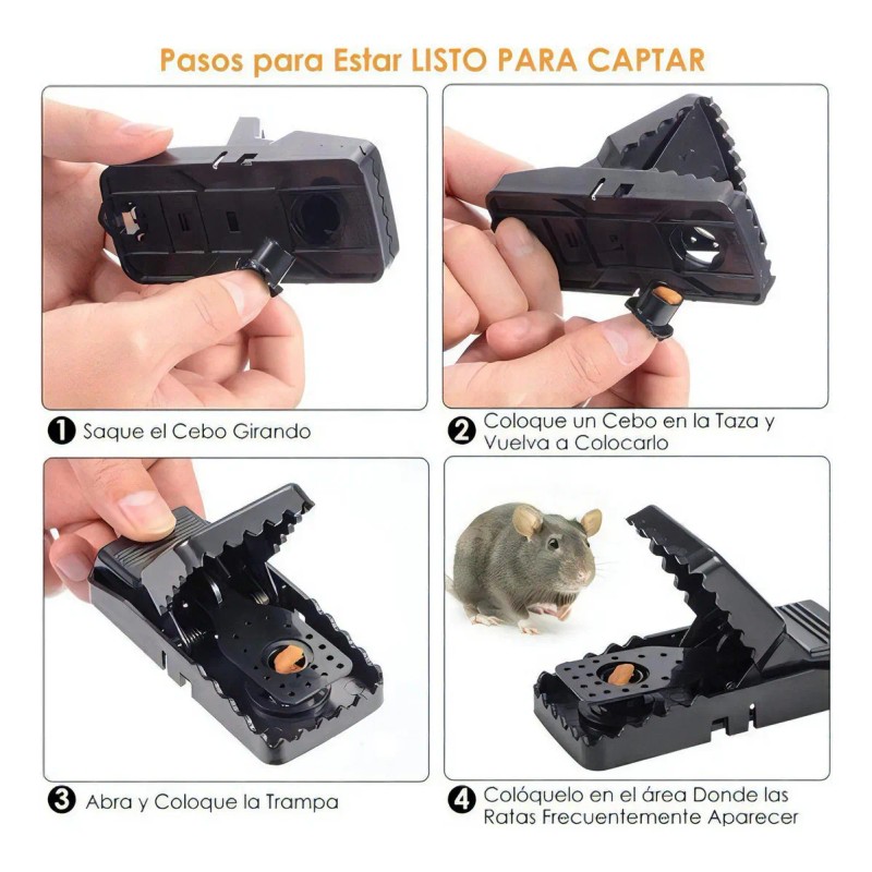 Trampa Para Ratones Ratas De Golpe Dentada 6PK