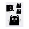 4 x 'Happy Black Cat' Temporary Tattoos - Water Resistant,