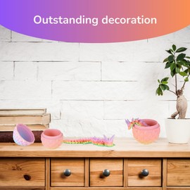 Articulated Dragon & 3D-Printed Dragon Egg - Fantasy Universe Decoration / Fidget Toy - Unique Gift Idea, Home Décor for Kids' Room, Living Room (Matte Rainbow)