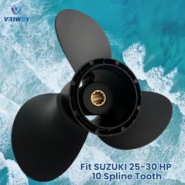 VRIWOY OEM Upgrade 10 1/4×12 20-30HP Aluminum Boat Propeller fit Suzuki DT20 DT25 DF25 DT30 DF30hp Outboard Engines No. 58100-96480-019 3 Blades 10 Spline Tooth,RH
