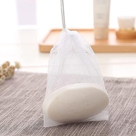 100 unidades de espuma gruesa de doble capa, limpiador facial, máquina de espuma facial, bolsa de jabón hecha a mano, bolsa de espuma limpiadora, bolsa de jabón, bolsa de malla para ahorro de jabón