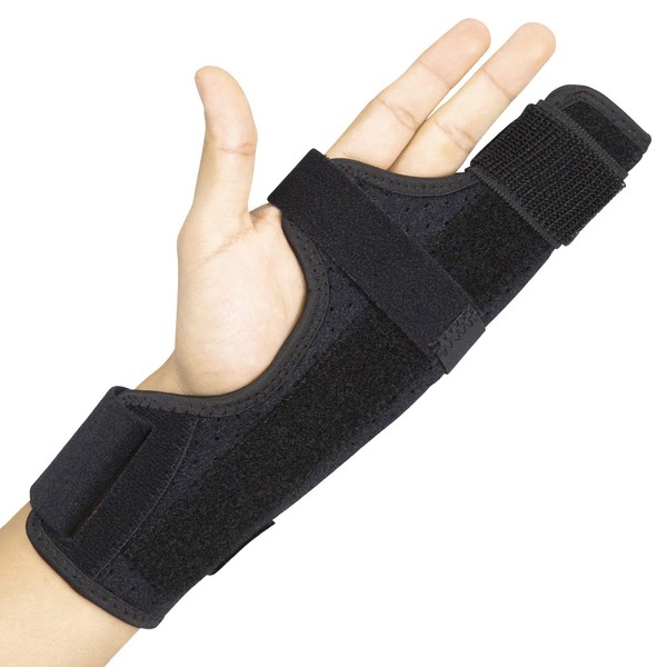 Vive Boxer Finger Splint - Supports Pinky, Ring, Middle Metacarpals and Knuckles - Right or Left Adjustable Hand Brace - Straightening for Trigger Finger, Injury, Fracture, Broken, Tendonitis (9 inch)