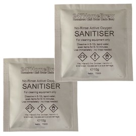 2X No-Rinse Steriliser 10g with Active Oxygen for Homebrew and Household sanitising
